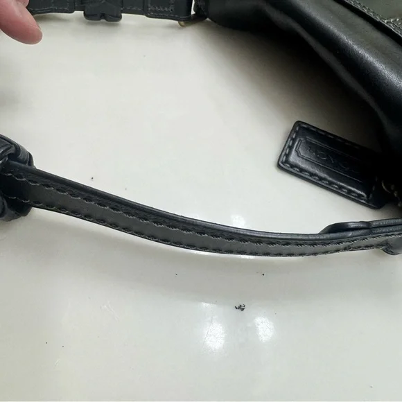 Coach Black Leather Shoulder Bag with Gold Accents - Picture 15 of 15